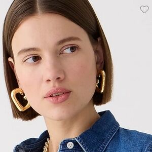 Jcrew Heart Hoop Earrings